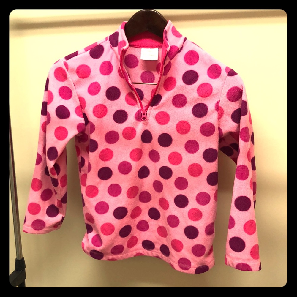 Girls fleece pink polka dots size 8